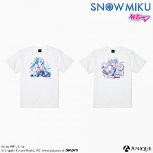 [SNOW MIKU] 雪ミク 描き下ろしイラスト【四季の移ろい】初音ミク Tシャツ（フリーサイズ）