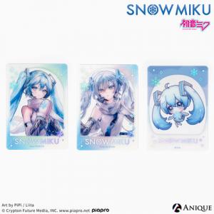 [SNOW MIKU] 雪ミク 描き下ろし/描き起こしイラスト【四季の移ろい】初音ミク 箔押しクリアフォトカード